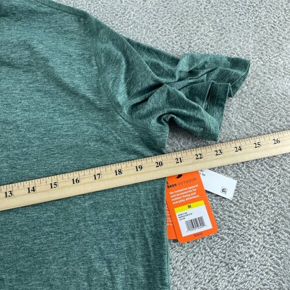 Bass Outdoor Microtech Performance Short Sleeve Tee Lily Pad Color M NWT 0197 - Picture 8 of 10